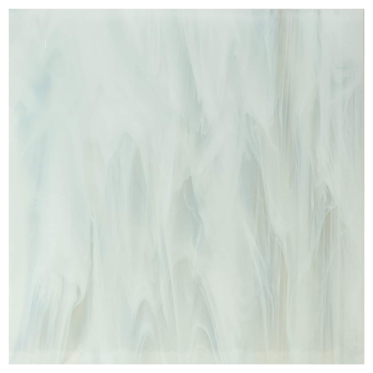 Oceanside Compatible™ 12" x 12" Clear/White Wispy Smooth Fusible Glass